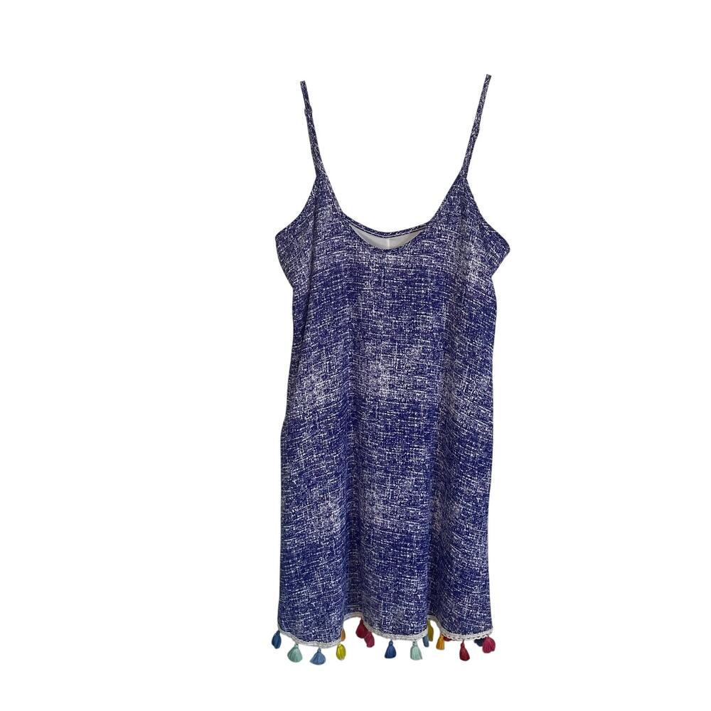 NWT Judith March Mini Dress Purple w/ Tassels Sundress Vacation Size Medium